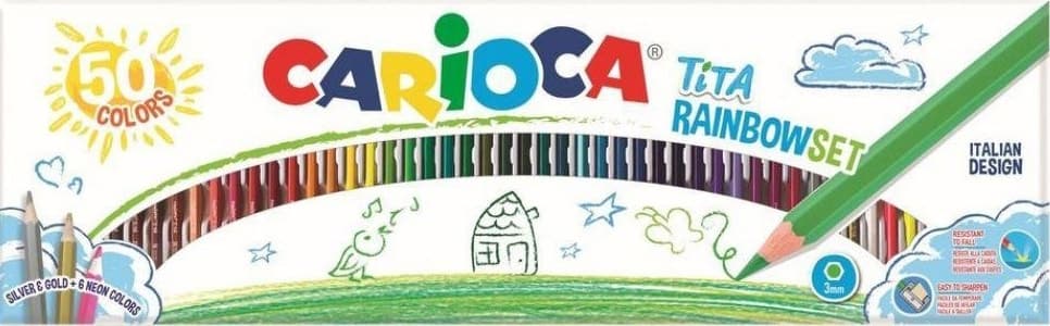 Lápis de Cor Carioca Tita Rainbow 50 Cores