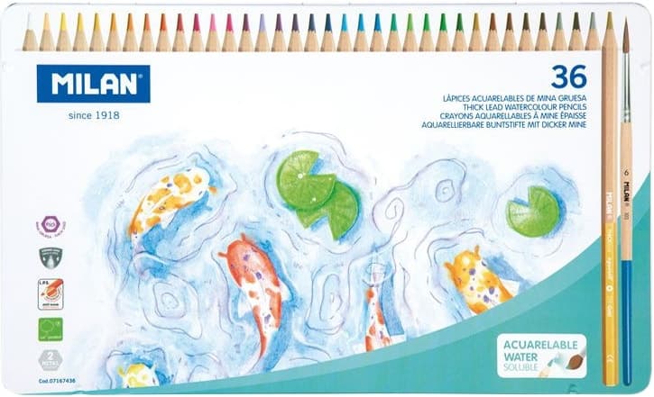 Lápis de Cor Aquarelável Milan 36 Unidades