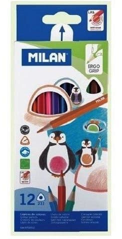 Lápis de Cor Milan Ergo Grip (12 Unidades)