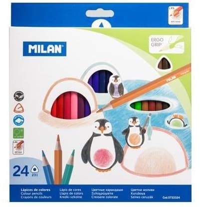 Lápis de Cor Milan Ergo Grip 24 Unidades
