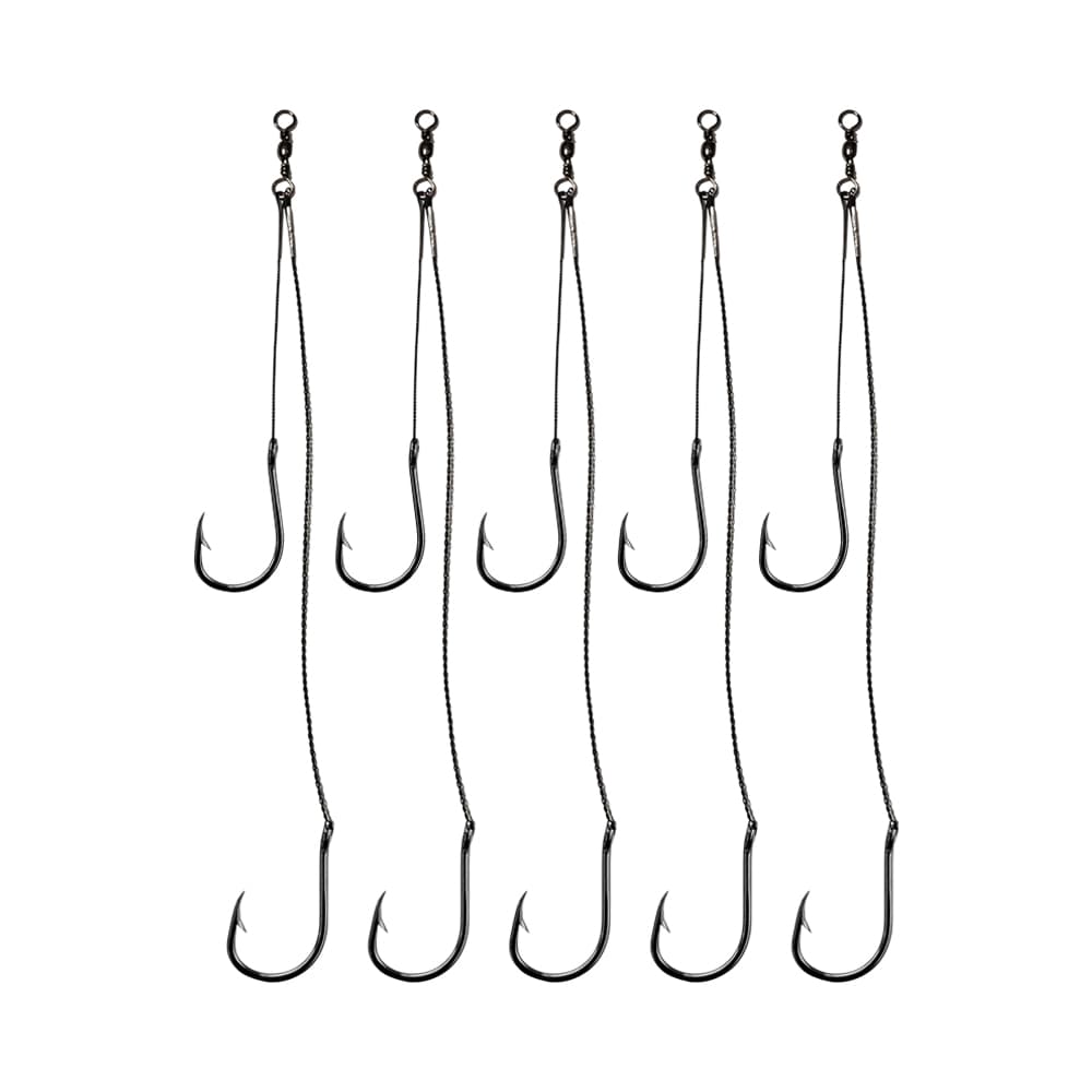 Kit 5 Anzóis de Pesca Leader Inoxidável Duplo Top Fishing Preto Nº30