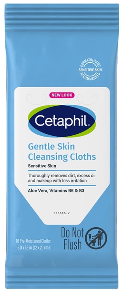 Lenço Demaquilante Cetaphil Gentle Skin Dry Cleansing Cloths (10 Unidades)