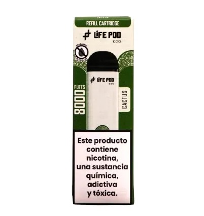 Vape Descartável Life Pod Eco Cartridge 8000 Puffs Cactus