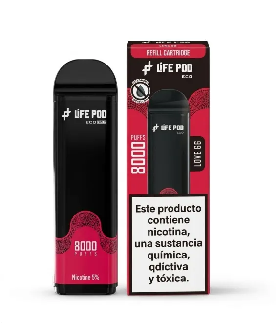 Vape Descartável Life Pod Eco Pro 8000PUFFS Love 66