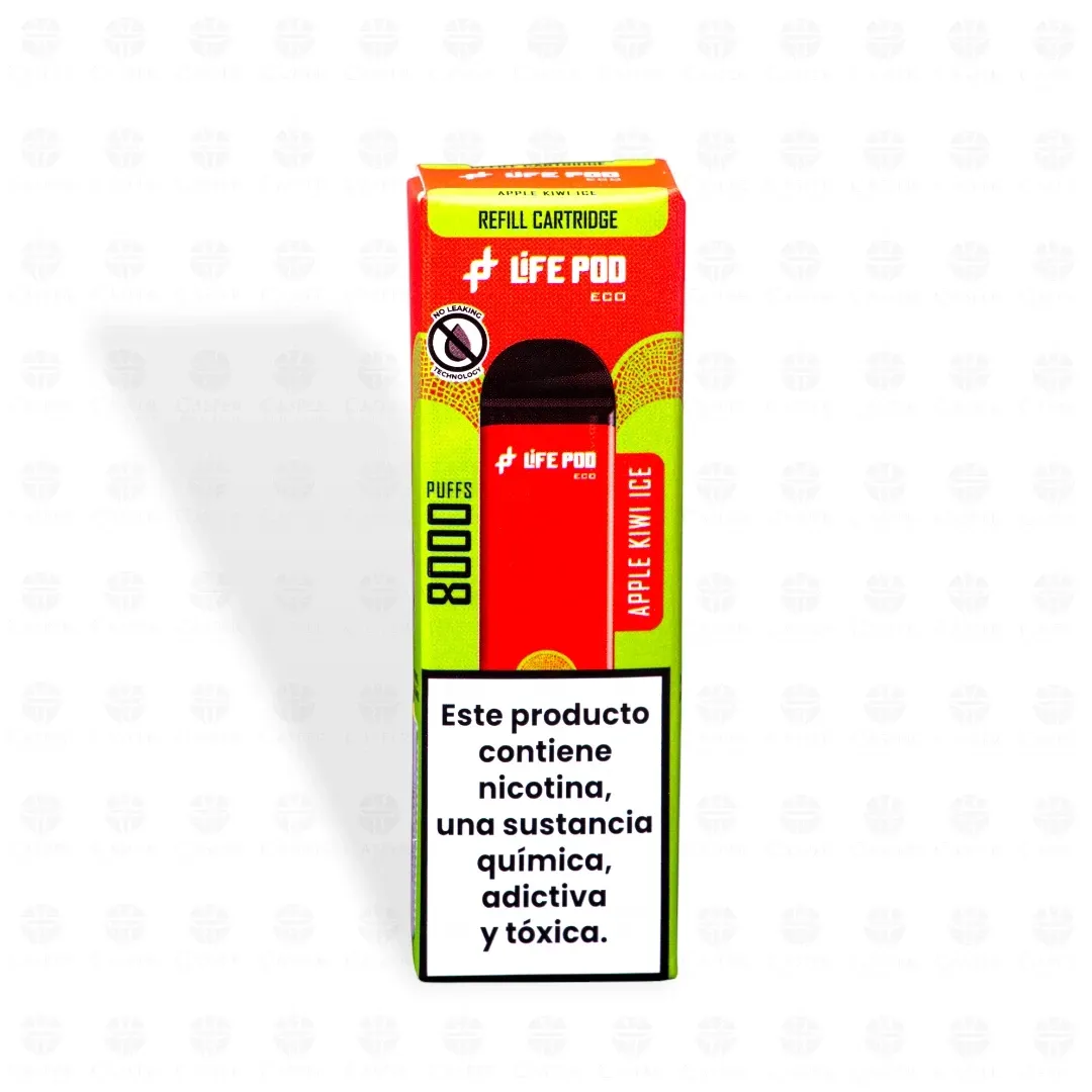 Vape Descartável Life Pod Eco Pro Cartridge 8000PUFFS Apple Kiwi Ice