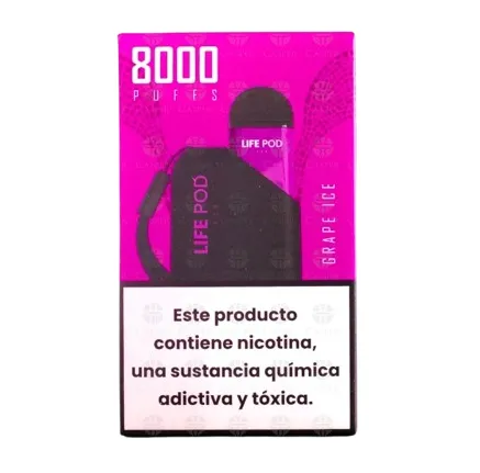 Life Pod Vaper Desechable Eco Pro Kit 8000PUFFS Uva Gelo