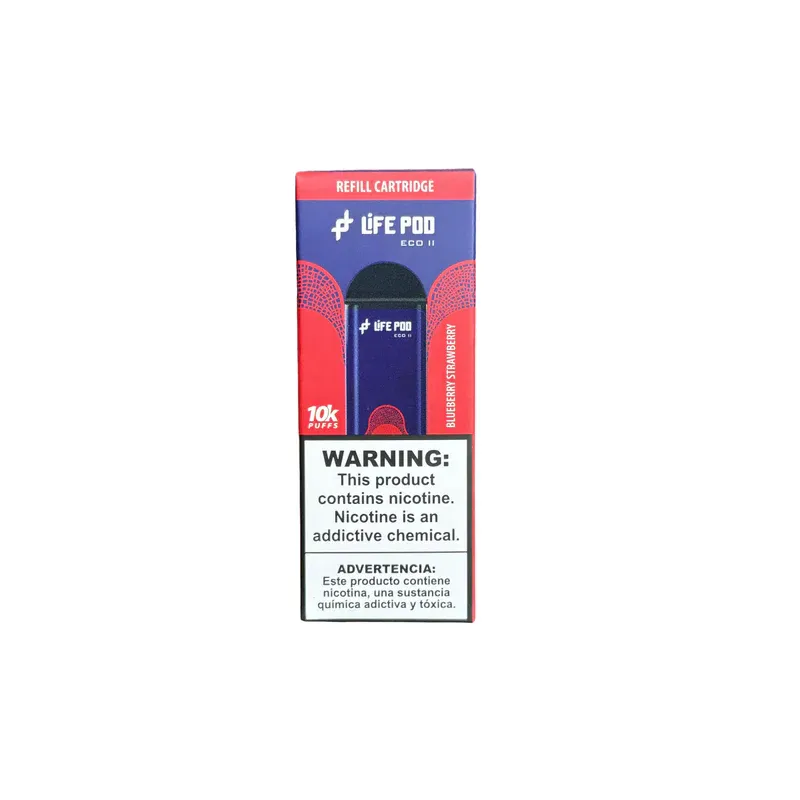 Cartucho Vape Life Pod Eco Ii Blueberry Strawberry 10K