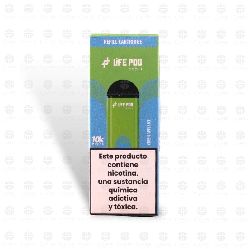 Life Pod Vaper Eco Ii Cartridge 10K Green Apple Ice