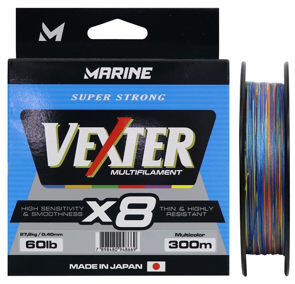 Linha Multifilamento Marine Sports Vexter X8 Multicolor 0.40Mm 60LB 300M