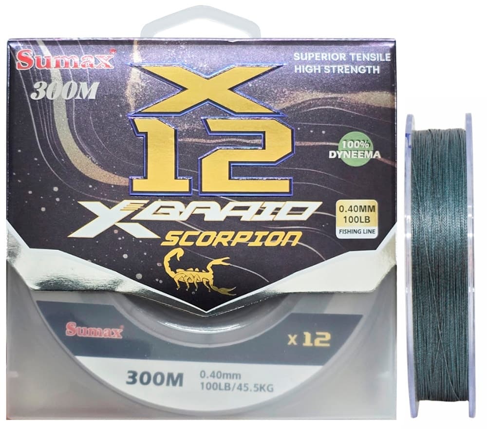 Linha Multifilamento Sumax Scorpion Braid X12 0,40Mm 100LB 300M