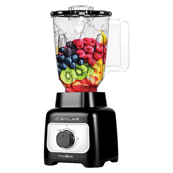 Liquidificador Elétrico Qylar Power Blend Qy-1216 600W 1.5 Litros 2 Velocidades + Pulsar 110-127V ~ 50/60Hz Preto/Inox