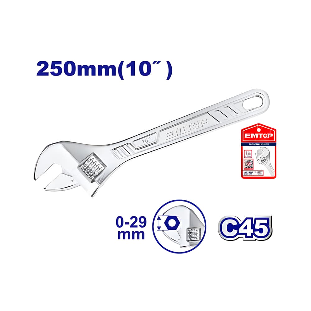 Chave Ajustável Emtop Eawh131022 0-29MM 25CM
