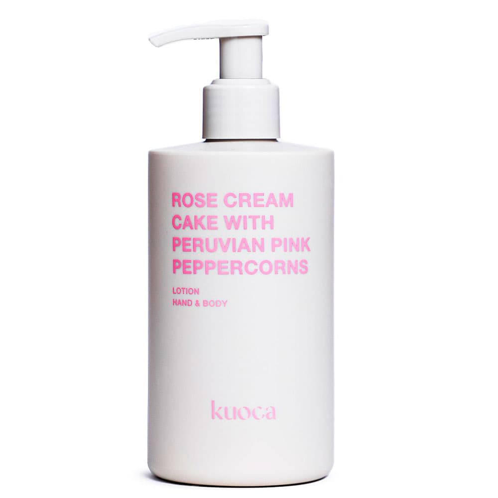 Loção para Mãos e Corpo Kuoca Rose Cream Cake Com Pimenta Rosa Peruana