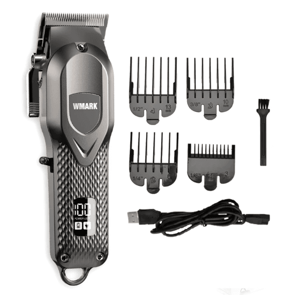 Máquina de Cortar Cabelo Wmark Ng-119 Profissional Sem Fio 7000 Rpm 2000Mah Recarregável Cinza
