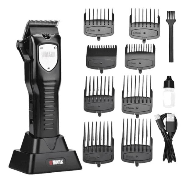 Máquina de Cortar Cabelo Wmark Ng-2042 Profissional Sem Fio 6000-7000 Rpm 2000Mah Recarregável Preto