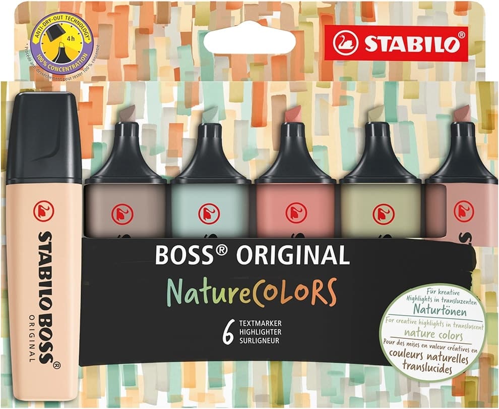 Marca-texto Stabilo Boss Original Nature Colors (6 Cores)