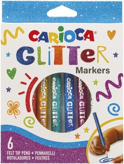 Marcador de Glitter Carioca 6 Cores