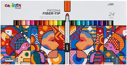 Marcador Carioca Plus Prisma Fiber - Ponta - 45207 (24 Cores)