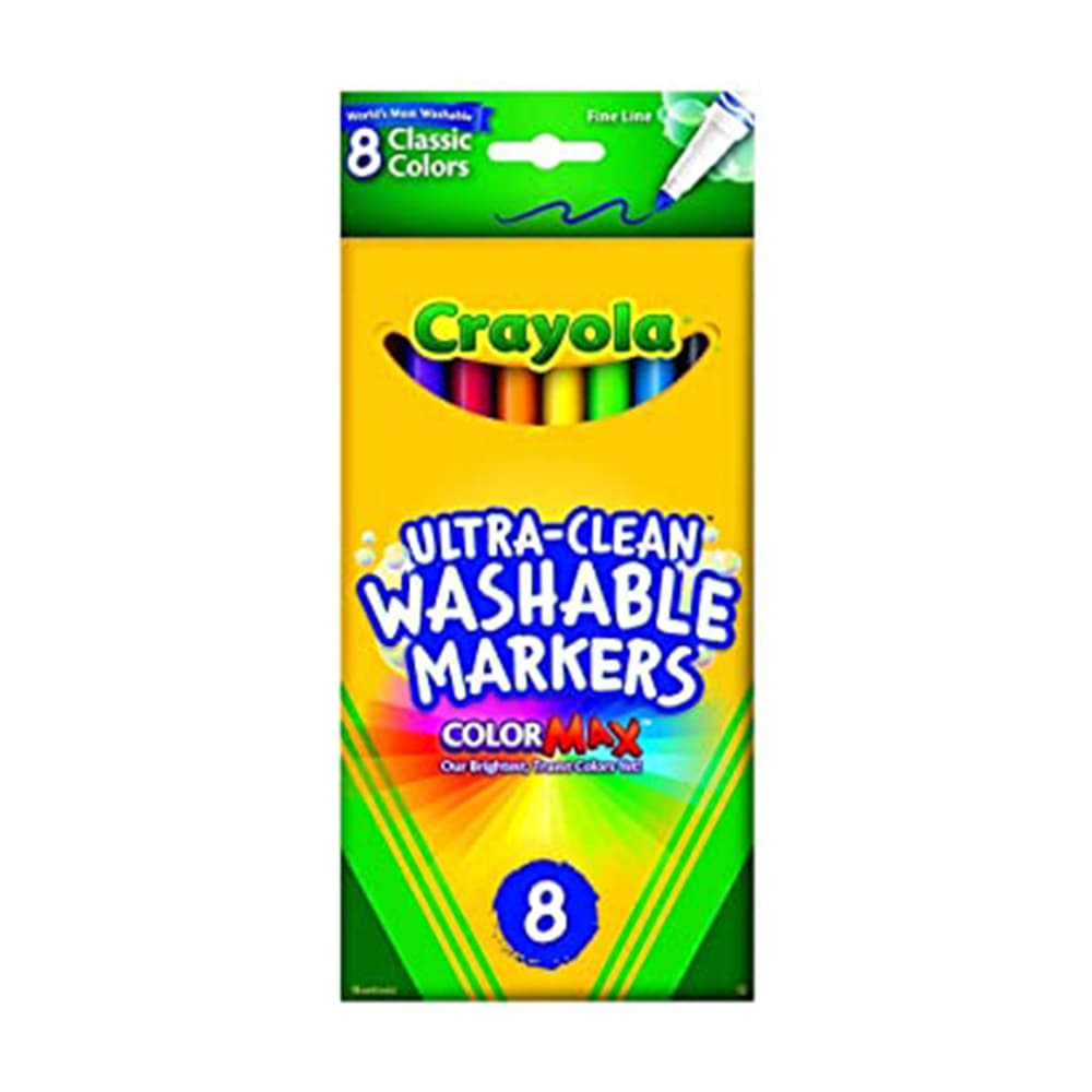 Marcador Crayola Fine Line Lavável com 8 Cores