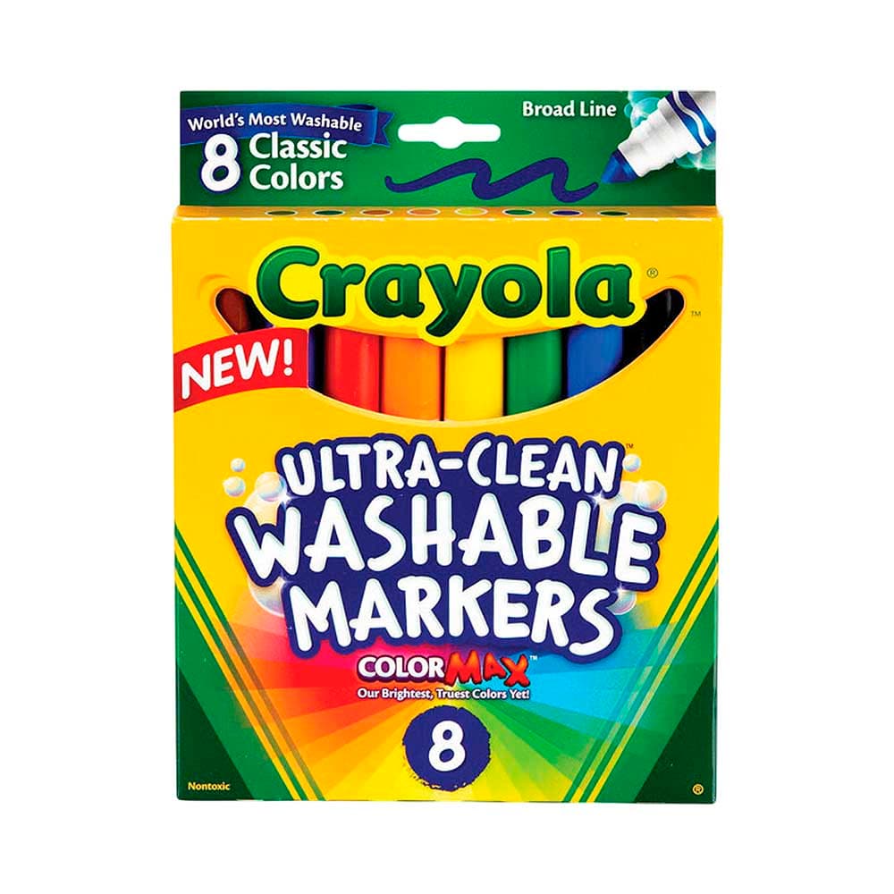 Marcador Crayola Ultra-Clean Washable Markers Broad Line 8 Unidades