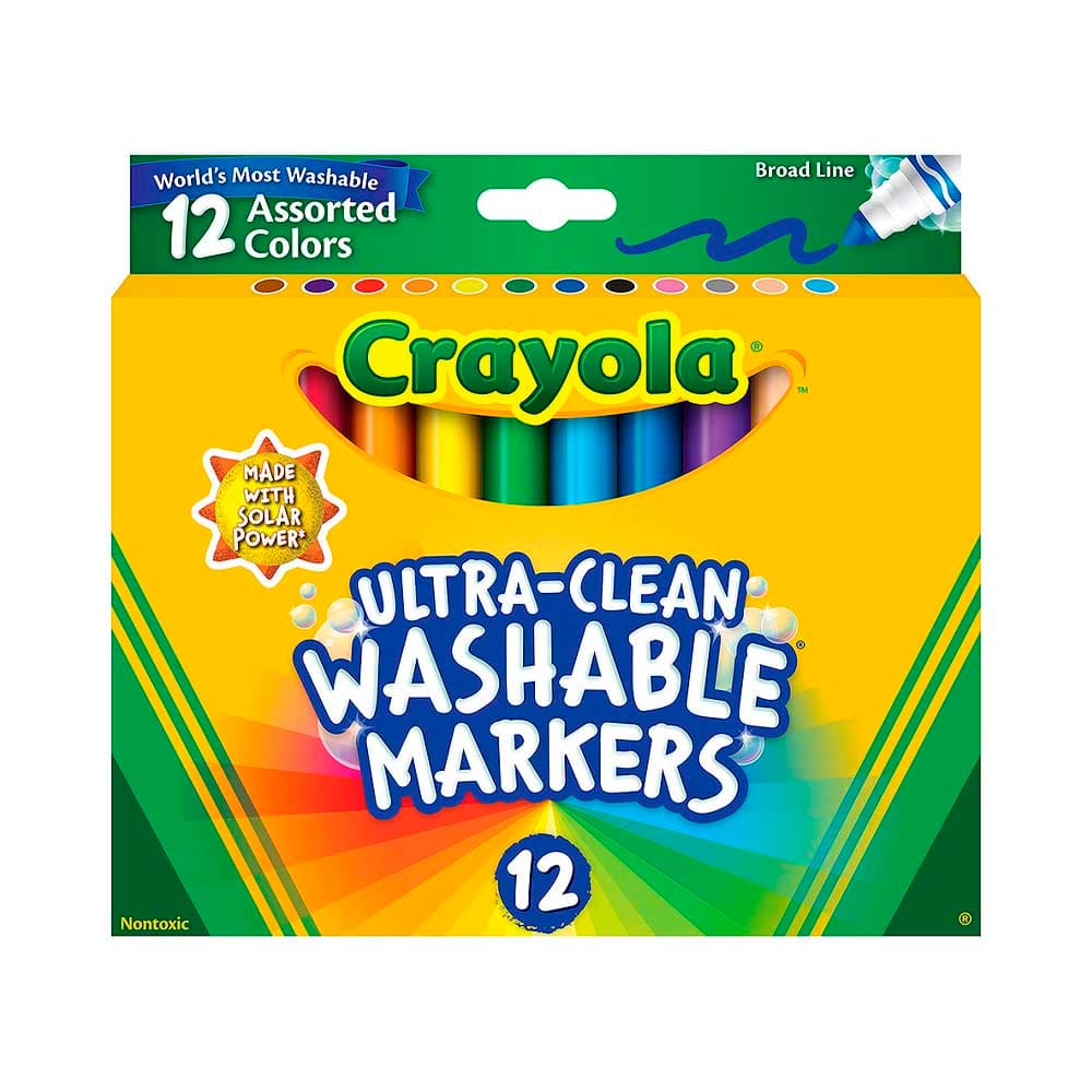Marcador Crayola Ultra-Clean Washable Markers Broad Line 12 Unidades