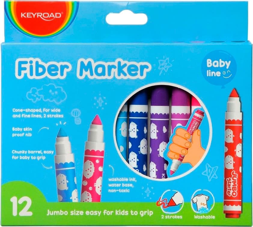 Marcador Escolar Keyroad Jumbo 12 Cores
