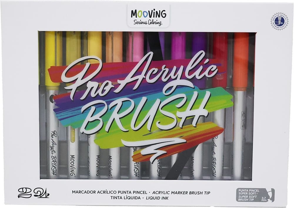 Marcador Mooving Pro Acrylic 24 Peças