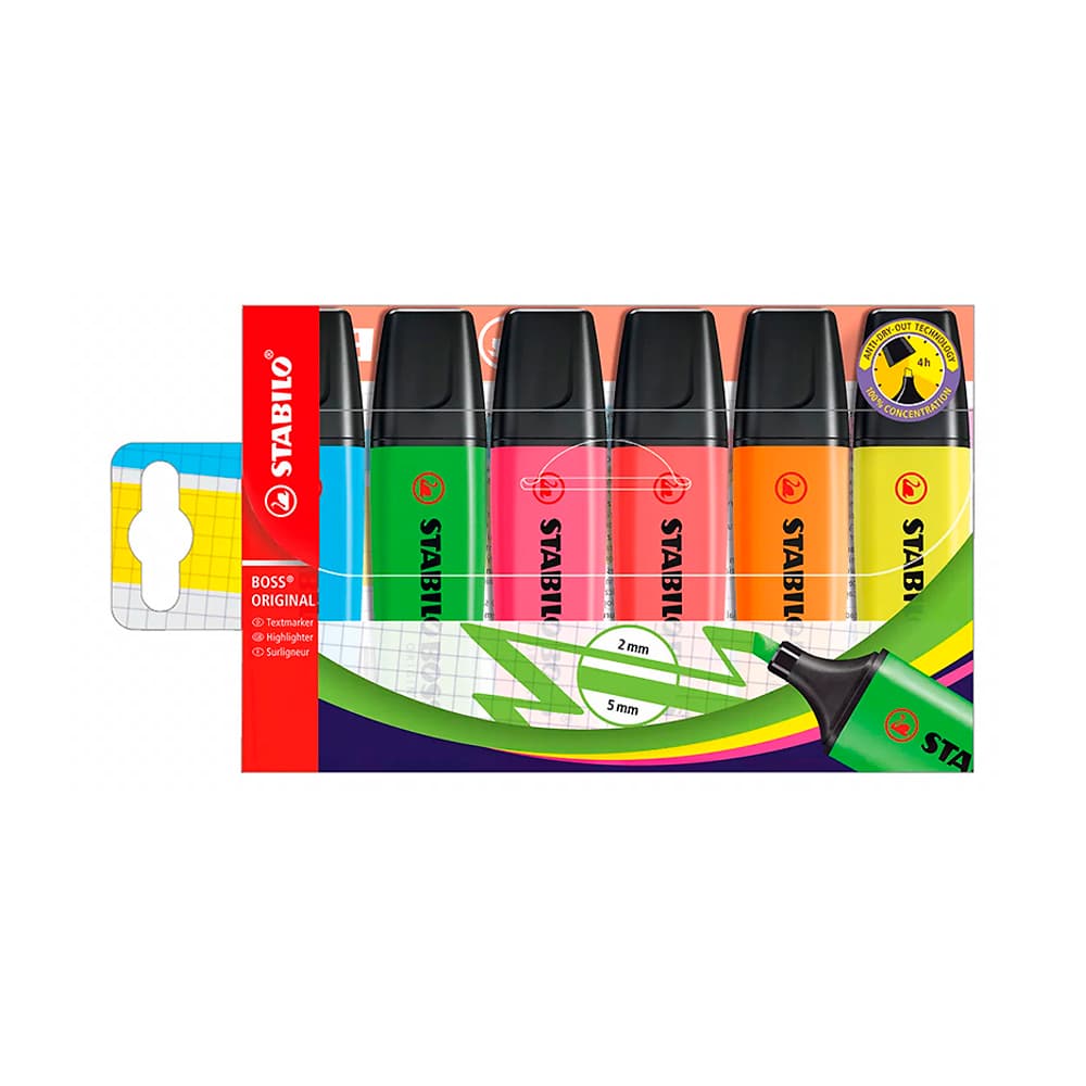 Marcador Stabilo Boss Original 70/6 6 Unidades