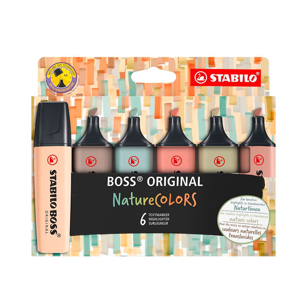 Marcador Stabilo Boss Original Naturecolors 6 Unidades