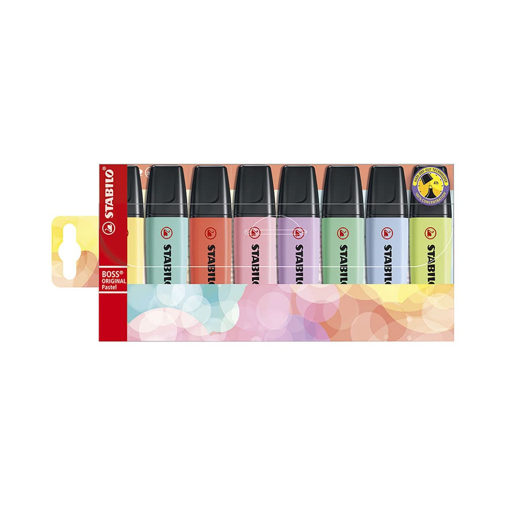 Marcador Stabilo Boss Original Pastel 8 Unidades