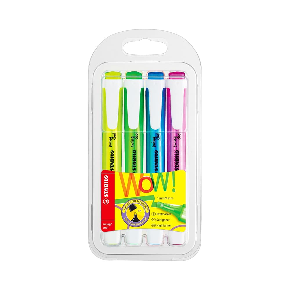 Marcador Estabilo Swing Cool Fluorescente 4 Unidades
