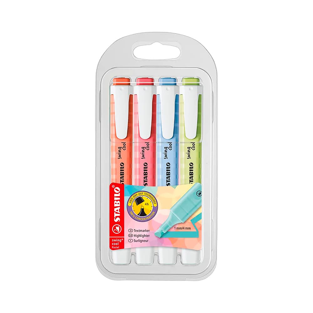 Marcador Stabilo Swing Cool Pastel 4 Unidades