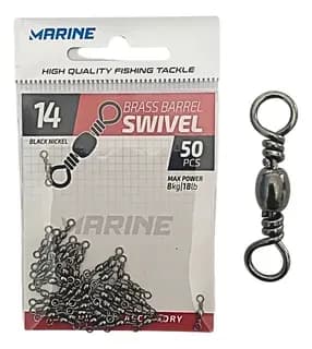 Girador Marine Latão Barrel Swivel Ct 14 C/50 Peças Níquel