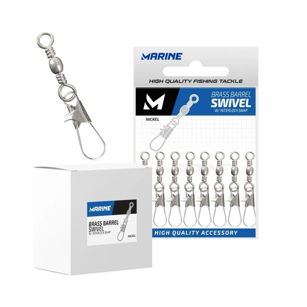 Girador Marine Brass Barrel Swivel Interlock Snap Ct 1 25 Peças
