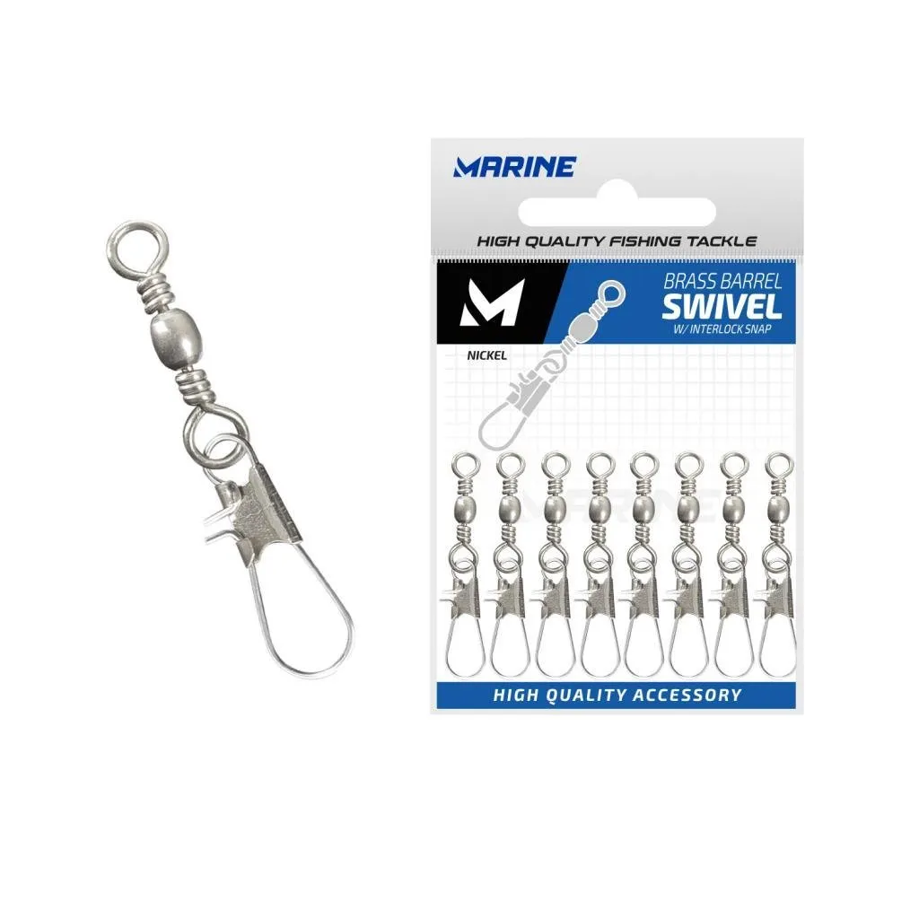 Girador Marine Latão Barrel Swivel Interlock Snap Ct 3 25 Peças