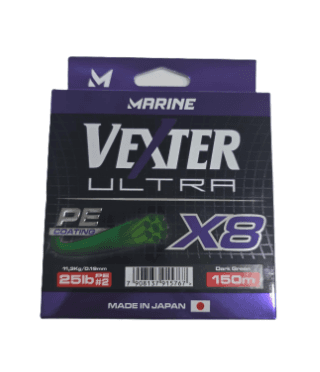 Linha Marine Vexter Ultra X8 25LB 0.19Mm 150M Verde Escuro