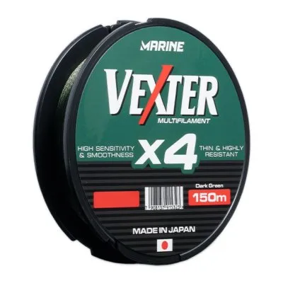 Linha de Pesca Marine Vexter X4 Multifilament 30LB 0.25Mm 150M Verde Escuro