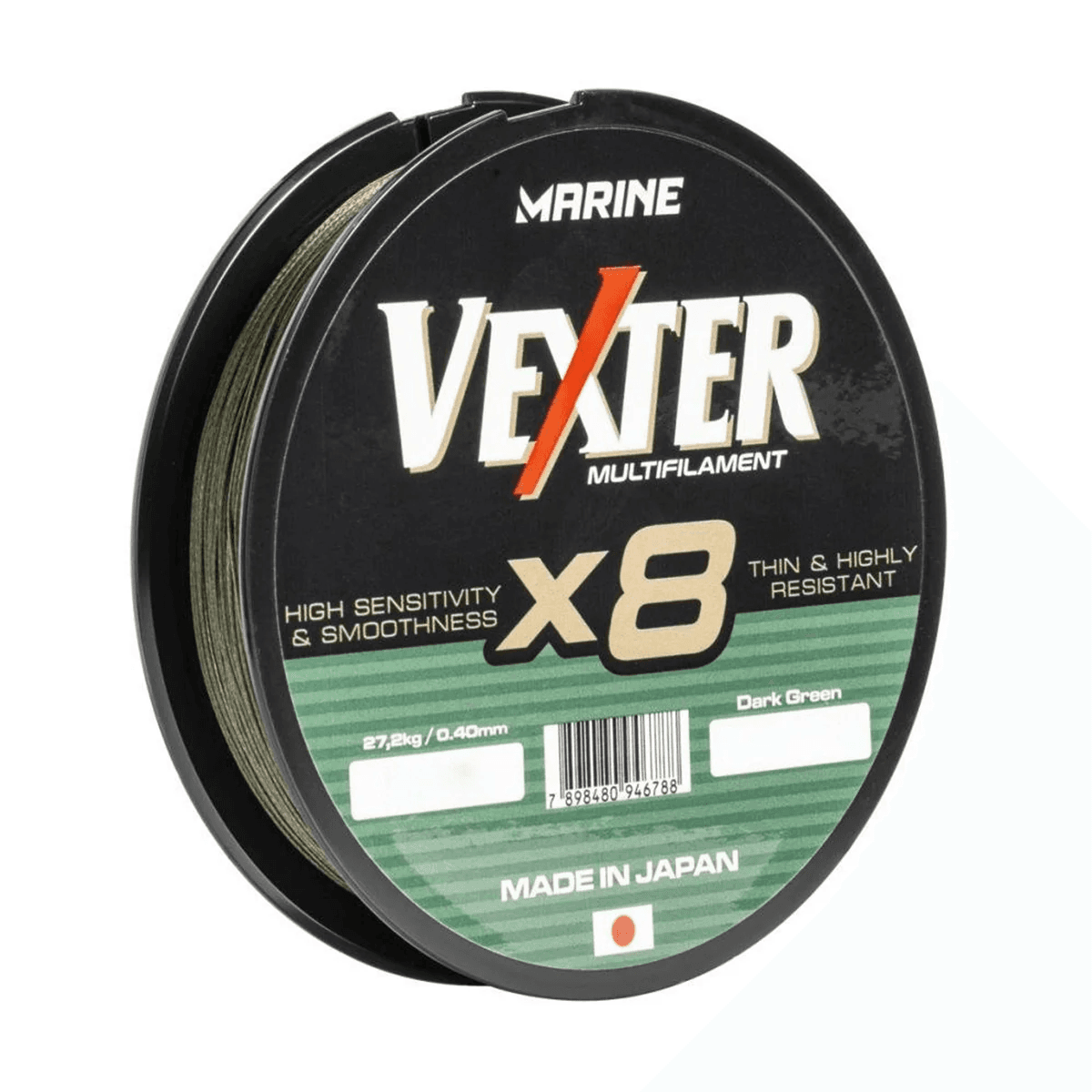 Linha Multifilamento Marine Vexter X8 30LB 0.25Mm 150M Verde