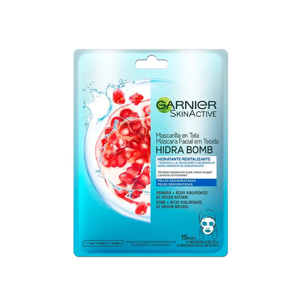 Tela Máscara Facial Garnier Hidrabomb Granada