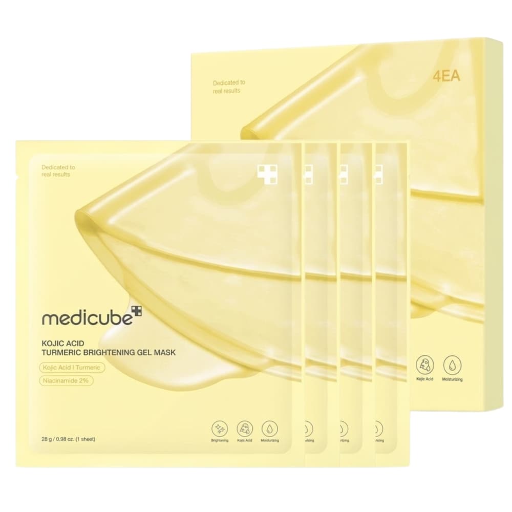Máscara Facial Medicube Gel de Ácido Kójico Clareador 2% Niacinamida 28G (4 Folhas)
