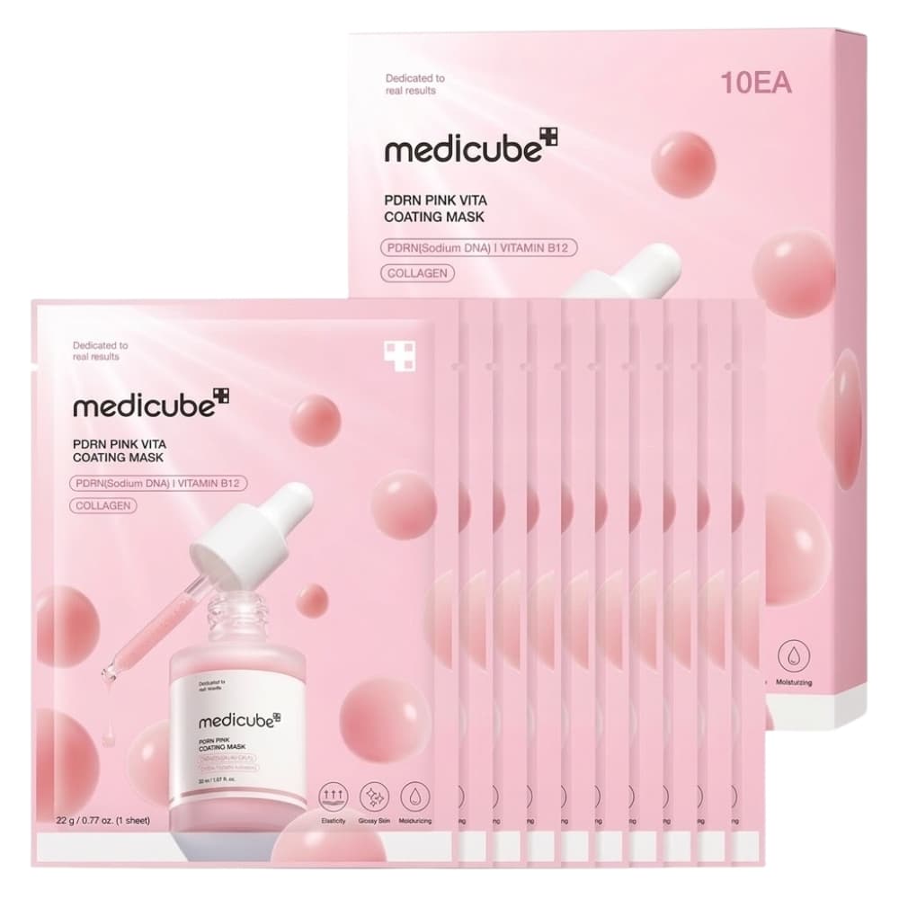 Máscara Facial Medicube Pink Vita Coating 22G (10 Folhas)