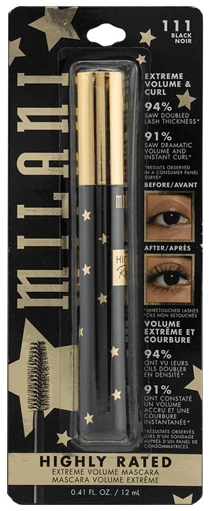 Máscara para Cílios Milani Highly Rated 111 Black Noir 12mL
