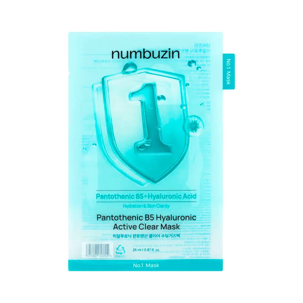 Máscara Facial Numbuzin Pantothenic B5 Hyaluronic Active Clear 26ml