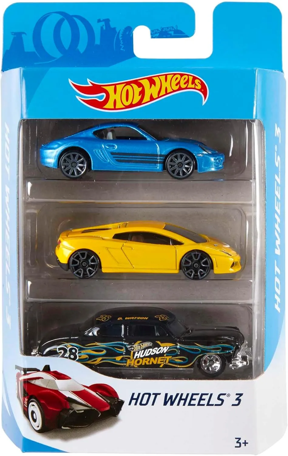 Hot Wheels Die Cast Basics Pacote com 3 Carros