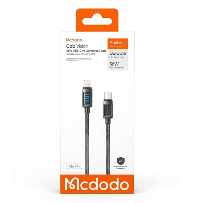 Cabo Mcdodo Ca-0340 1.2M USB-C para Lightning Preto