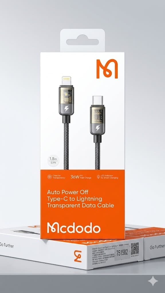 Cabo Mcdodo USB-C para Lightning Ca-3161 1.8M Preto