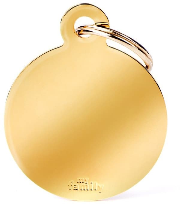Medalha de Identificação MyFamily Círculo Grande Mfb17 - Dourado