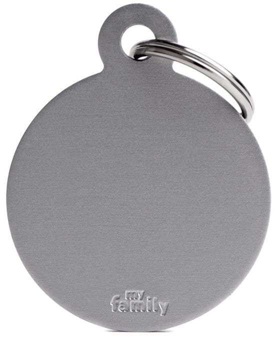 Medalha de Identificação MyFamily Círculo Grande Mfb62 - Cinza