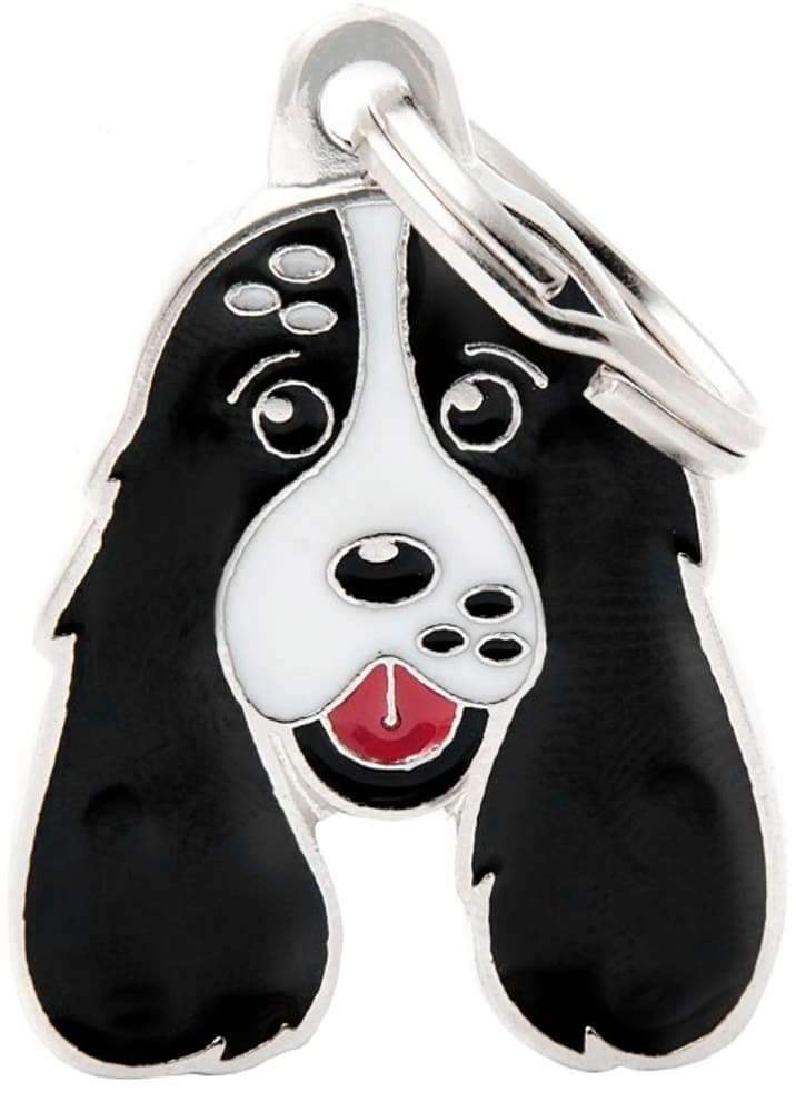 Medalha de Identificação MyFamily Friends Cão Preto e Branco Cocker MF12WHITEBLACK