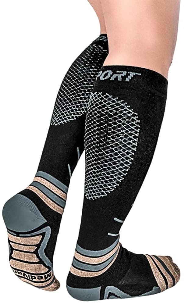 Meias de Compressão Medivaric Sport Preto/Cinza (S)